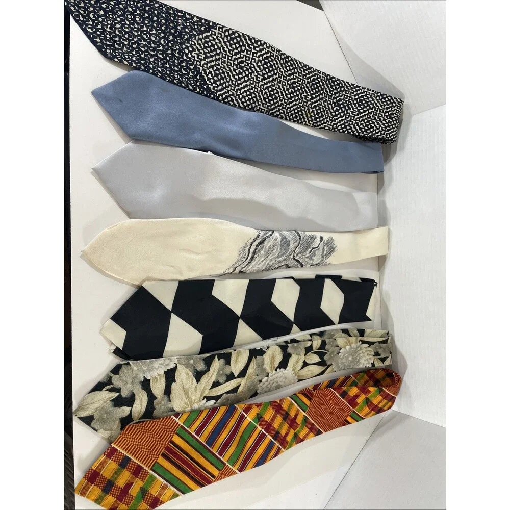 Vintage Men’s Necktie Lot Mixed Silk Polyester Geometric Abstract Floral 90s Y2K